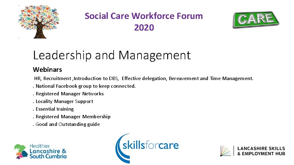 Social Care Workforce Forum 2020 Leadership and Management Webinars HR, Recruitment , Introduction to