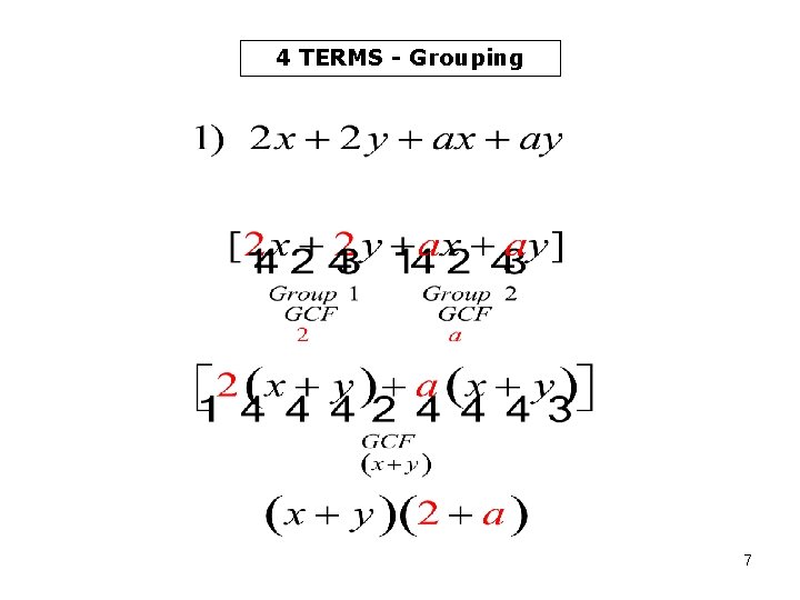 4 TERMS - Grouping 7 