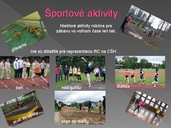 Športové aktivity Niektoré aktivity robíme pre zábavu vo voľnom čase len tak. vol ejb
