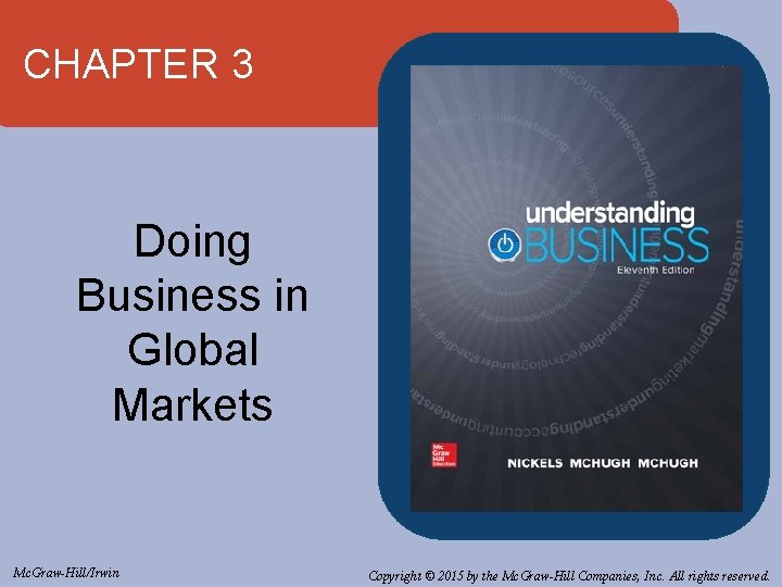 CHAPTER 3 Doing Business in Global Markets Mc. Graw-Hill/Irwin Copyright © 2015 by the