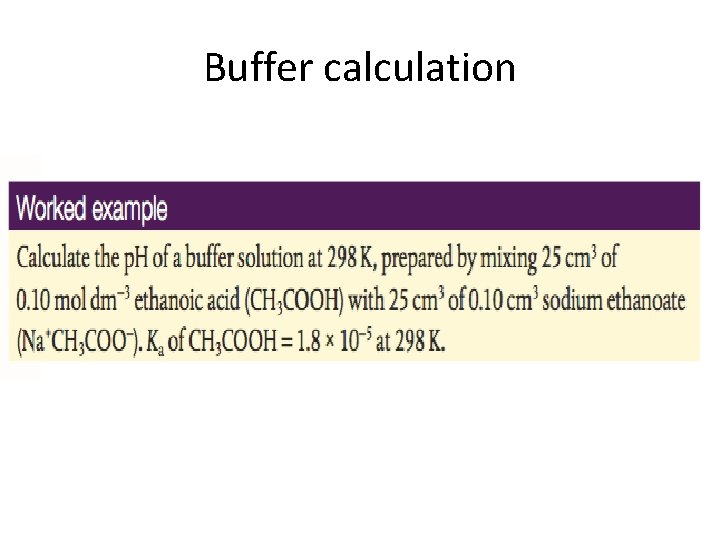 Buffer calculation 