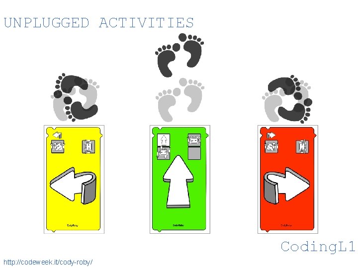 UNPLUGGED ACTIVITIES Coding. L 1 http: //codeweek. it/cody-roby/ 