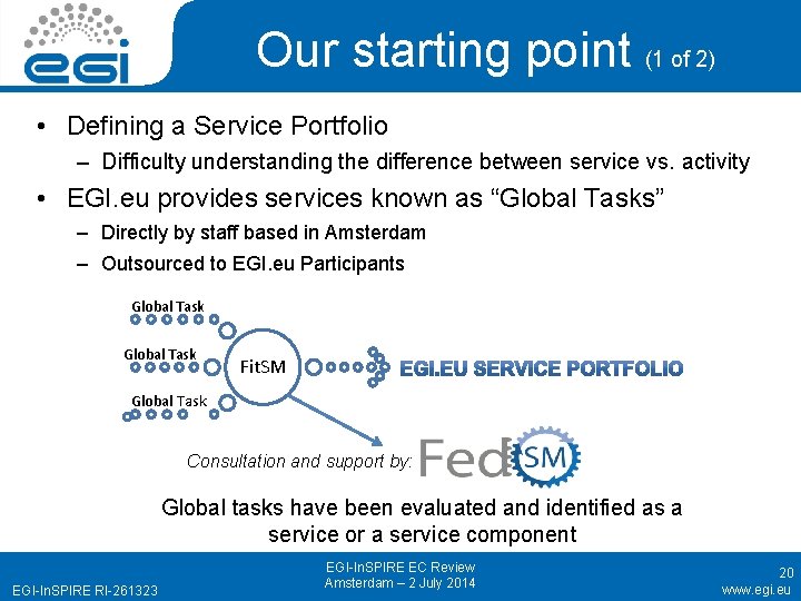 Our starting point (1 of 2) • Defining a Service Portfolio – Difficulty understanding