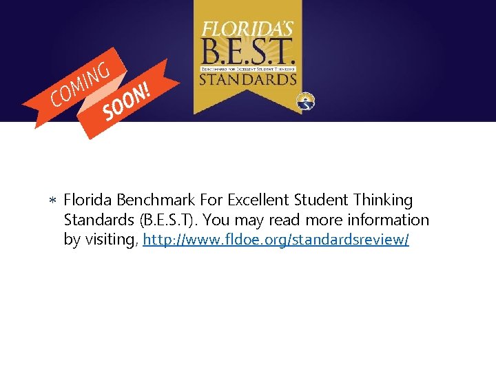  Florida Benchmark For Excellent Student Thinking Standards (B. E. S. T). You may