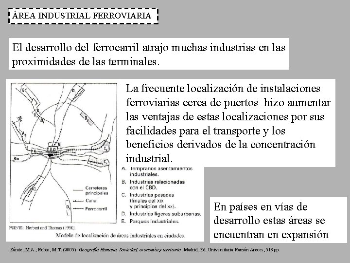 ÁREA INDUSTRIAL FERROVIARIA El desarrollo del ferrocarril atrajo muchas industrias en las proximidades de