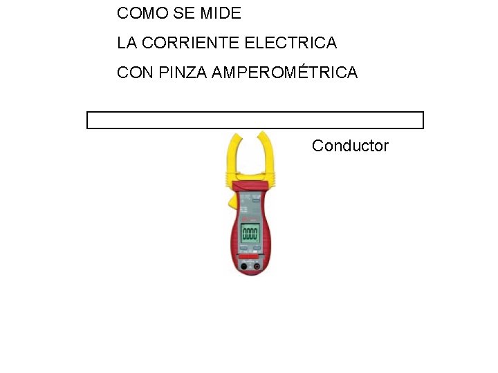 COMO SE MIDE LA CORRIENTE ELECTRICA CON PINZA AMPEROMÉTRICA Conductor 