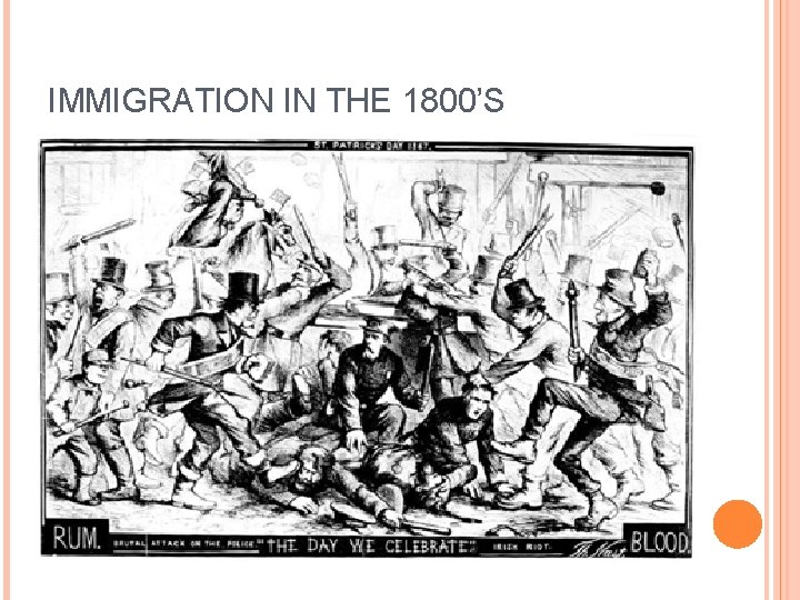 IMMIGRATION IN THE 1800’S 