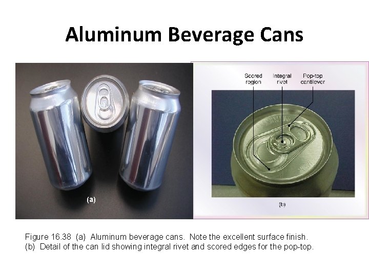 Aluminum Beverage Cans (a) Figure 16. 38 (a) Aluminum beverage cans. Note the excellent