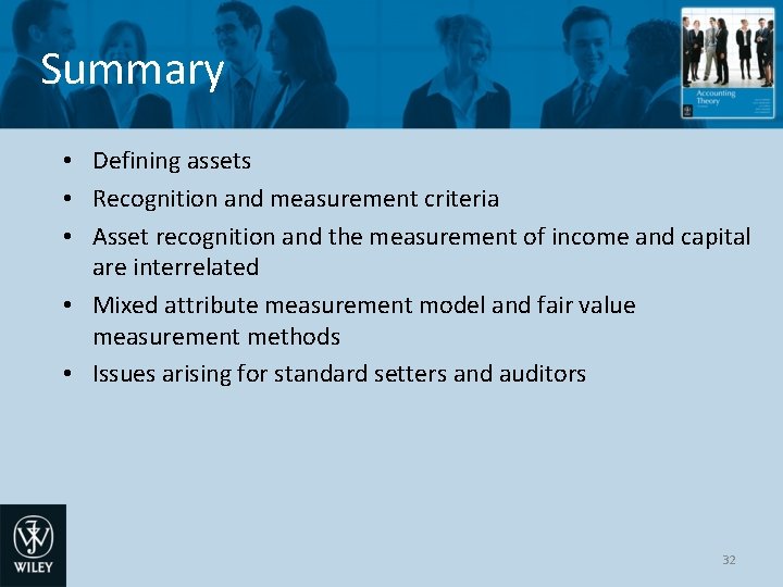 Summary • Defining assets • Recognition and measurement criteria • Asset recognition and the