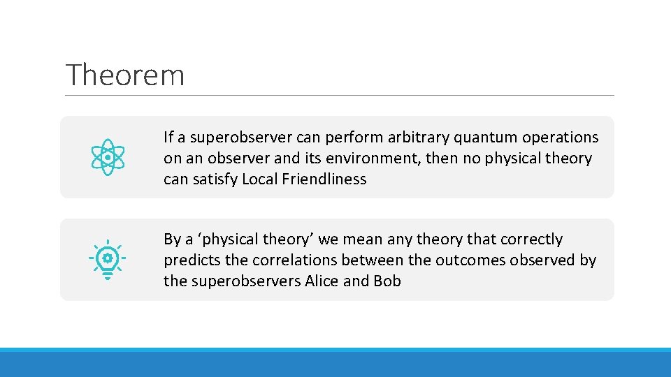 Theorem If a superobserver can perform arbitrary quantum operations on an observer and its