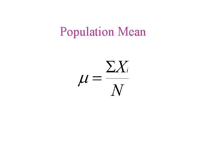 Population Mean 