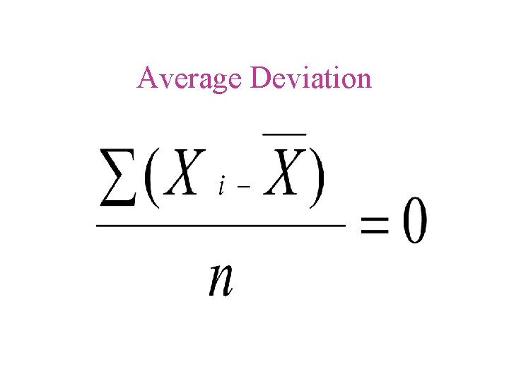 Average Deviation 