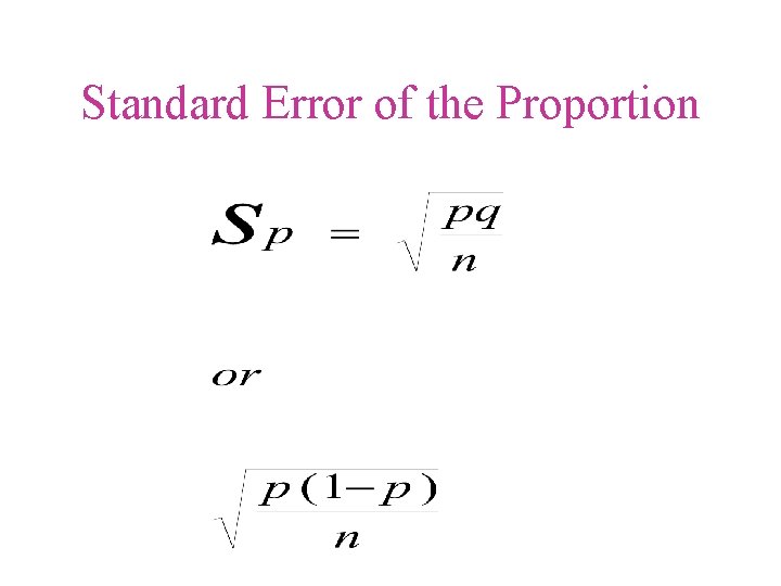 Standard Error of the Proportion 