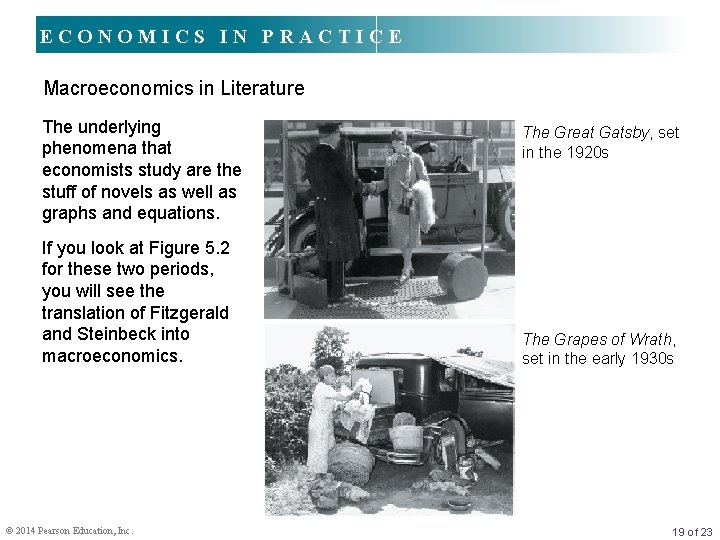 ECONOMICS IN PRACTICE Macroeconomics in Literature The underlying phenomena that economists study are the
