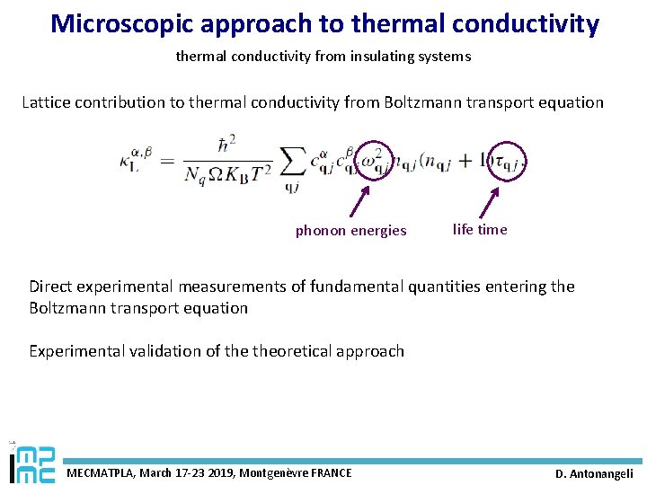 Microscopic approach to thermal conductivity from insulating systems Lattice contribution to thermal conductivity from