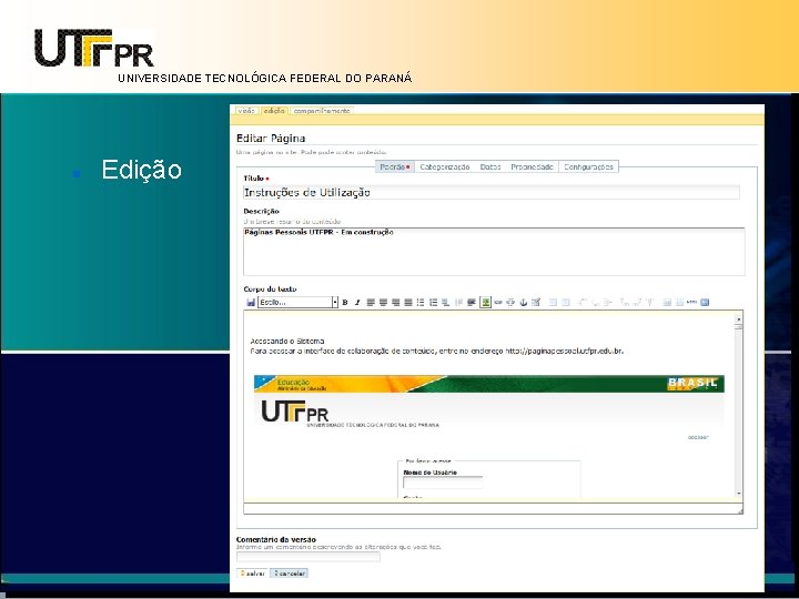 UNIVERSIDADE TECNOLÓGICA FEDERAL DO PARANÁ Edição 