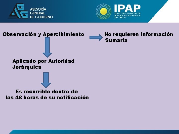 Observación y Apercibimiento Aplicado por Autoridad Jerárquica Es recurrible dentro de las 48 horas