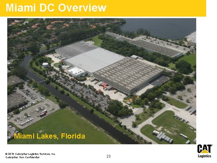 Miami DC Overview Miami Lakes, Florida © 2010 Caterpillar Logistics Services, Inc. Caterpillar: Non Miami DC Overview Miami Lakes, Florida © 2010 Caterpillar Logistics Services, Inc. Caterpillar: Non