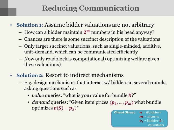 Reducing Communication • 