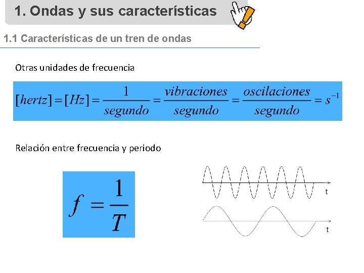 1. Ondas y sus características 1. 1 Características de un tren de ondas Otras