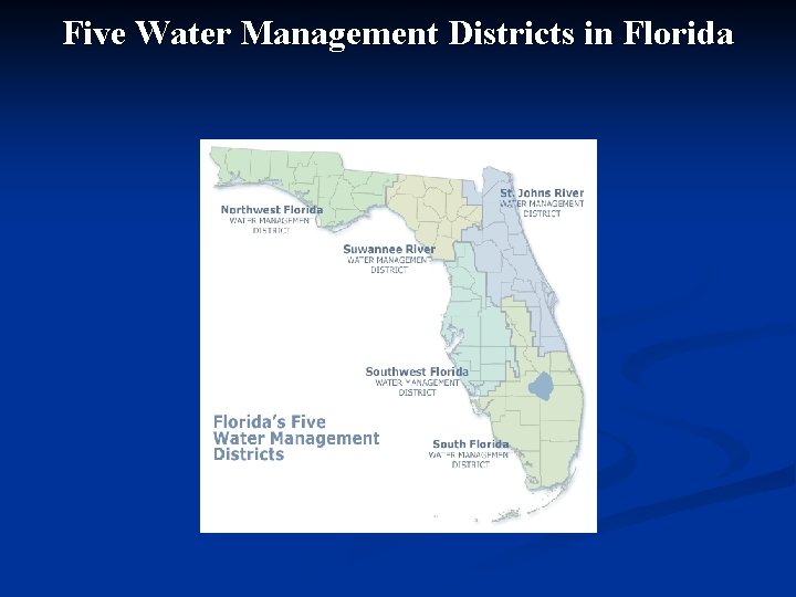 Five Water Management Districts in Florida 