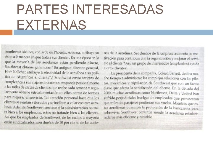 PARTES INTERESADAS EXTERNAS 