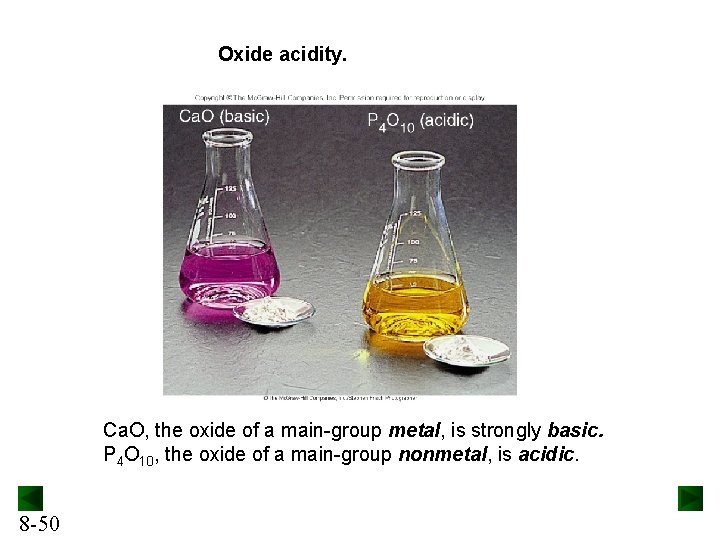 Oxide acidity. Ca. O, the oxide of a main-group metal, is strongly basic. P Oxide acidity. Ca. O, the oxide of a main-group metal, is strongly basic. P