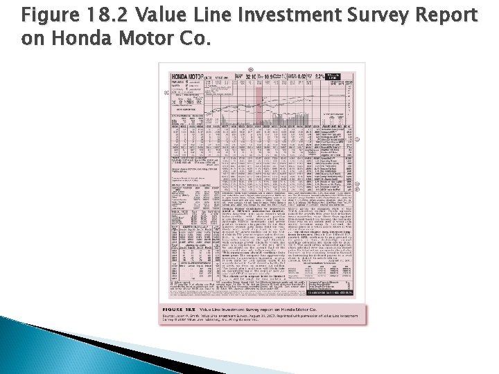 Figure 18. 2 Value Line Investment Survey Report on Honda Motor Co. 