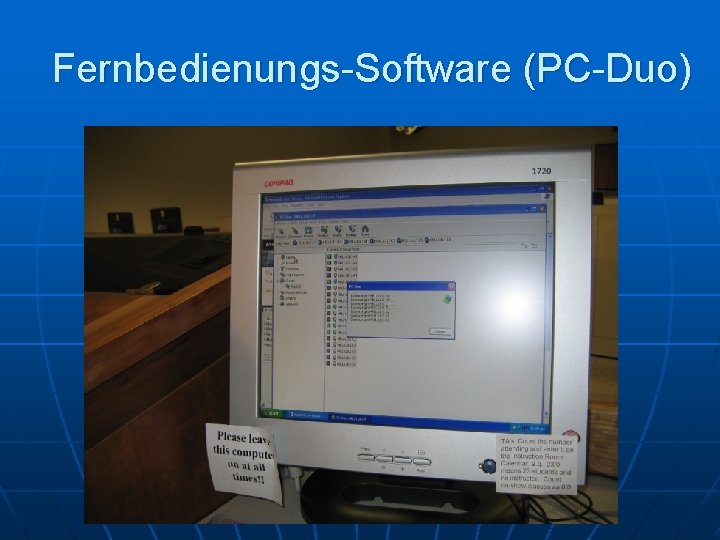 Fernbedienungs-Software (PC-Duo) 