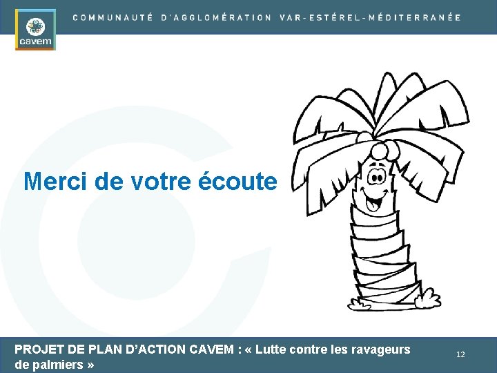 Merci de votre écoute PROJET DE PLAN D’ACTION CAVEM : « Lutte contre les