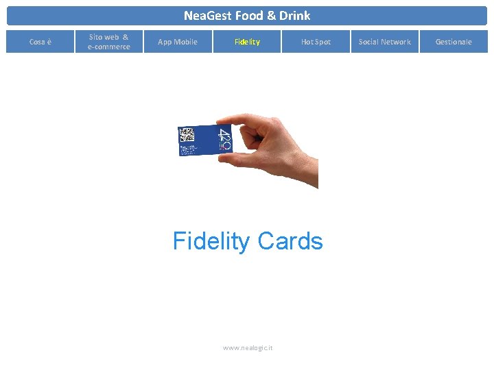 Nea. Gest Food & Drink Cosa è Sito web & e-commerce App Mobile Fidelity Nea. Gest Food & Drink Cosa è Sito web & e-commerce App Mobile Fidelity