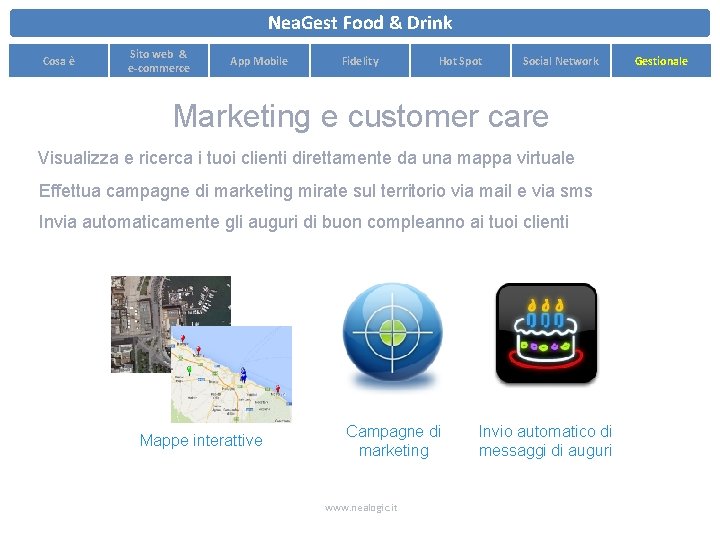 Nea. Gest Food & Drink Cosa è Sito web & e-commerce App Mobile Fidelity