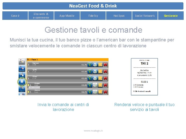 Nea. Gest Food & Drink Cosa è Sito web & e-commerce App Mobile Fidelity