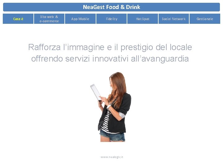 Nea. Gest Food & Drink Cosa è Sito web & e-commerce App Mobile Fidelity