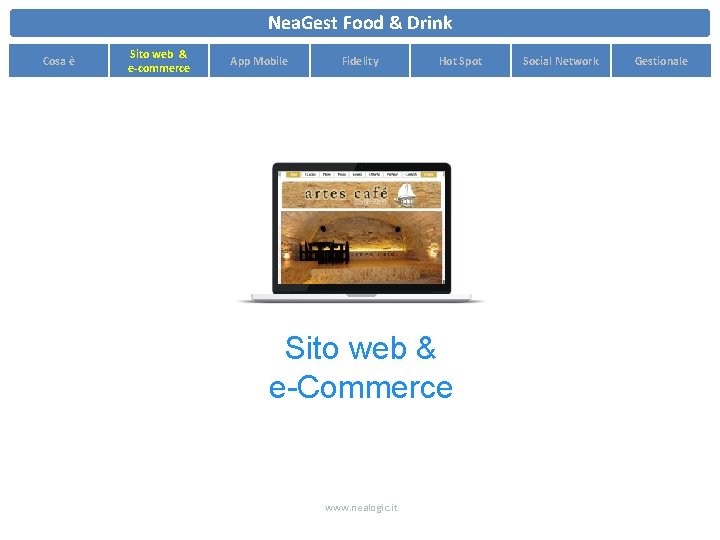 Nea. Gest Food & Drink Cosa è Sito web & e-commerce App Mobile Fidelity Nea. Gest Food & Drink Cosa è Sito web & e-commerce App Mobile Fidelity