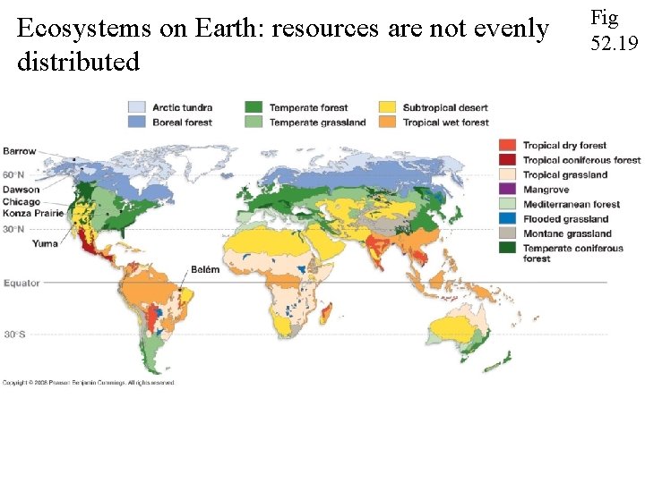 Ecosystems on Earth: resources are not evenly distributed Fig 52. 19 