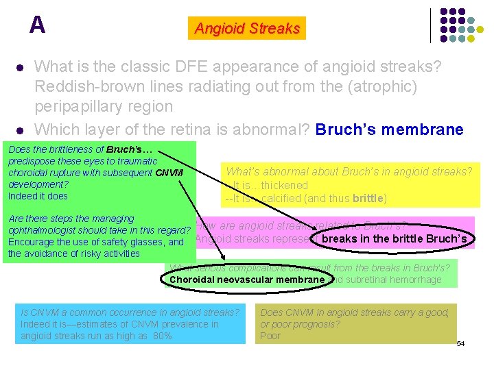 A l l Angioid Streaks What is the classic DFE appearance of angioid streaks?