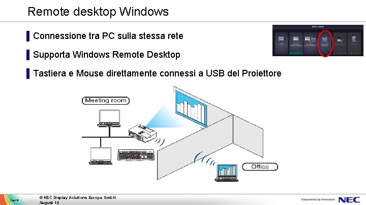 Remote desktop Windows ▌Connessione tra PC sulla stessa rete ▌Supporta Windows Remote Desktop ▌Tastiera