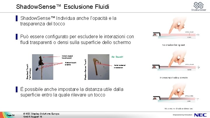 Shadow. Sense™ Esclusione Fluidi ▌ Shadow. Sense™ Individua anche l’opacità e la trasparenza del