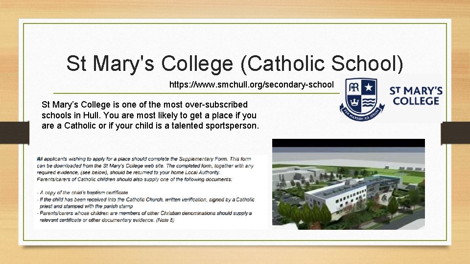 St Mary's College (Catholic School) https: //www. smchull. org/secondary-school St Mary’s College is one