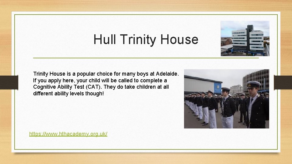 Hull Trinity House is a popular choice for many boys at Adelaide. If you