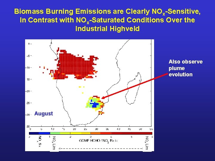 Biomass Burning Emissions are Clearly NOx-Sensitive, In Contrast with NOx-Saturated Conditions Over the Industrial