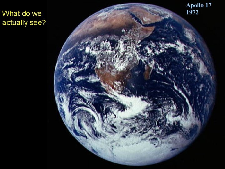 What do we actually see? 