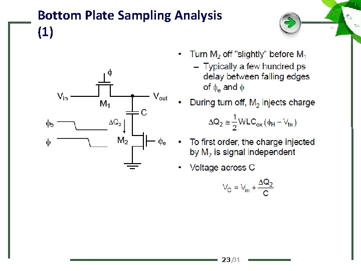 Bottom Plate Sampling Analysis (1) 23 /31 