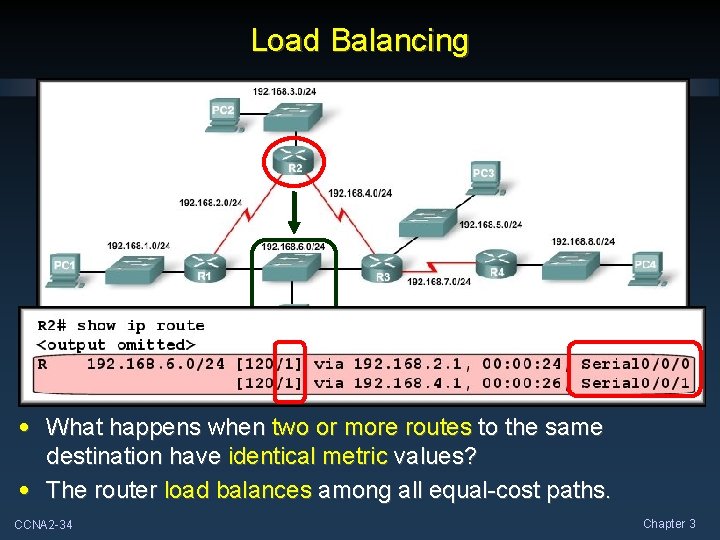 Load Balancing • What happens when two or more routes to the same destination