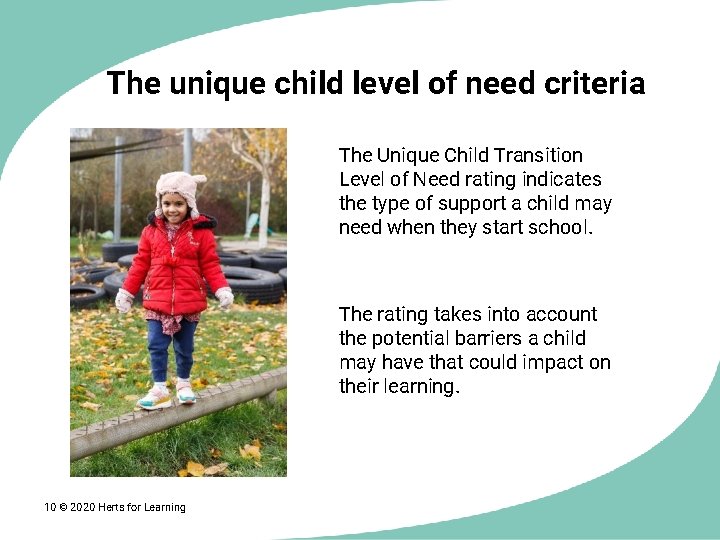 The unique child level of need criteria The Unique Child Transition Level of Need