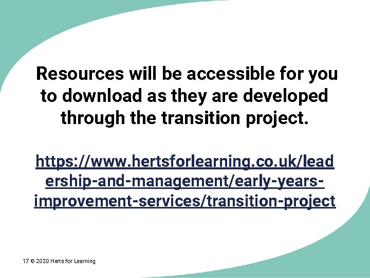 Resources will be accessible for you to download as they are developed through the