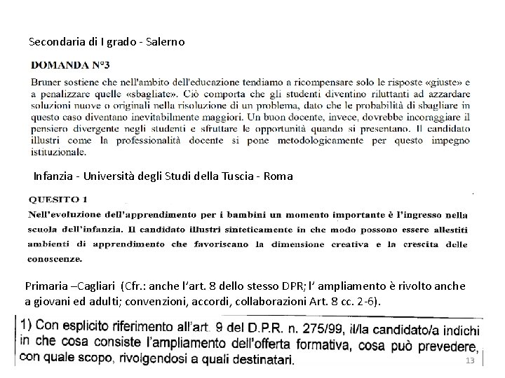 Secondaria di I grado - Salerno Infanzia - Università degli Studi della Tuscia -