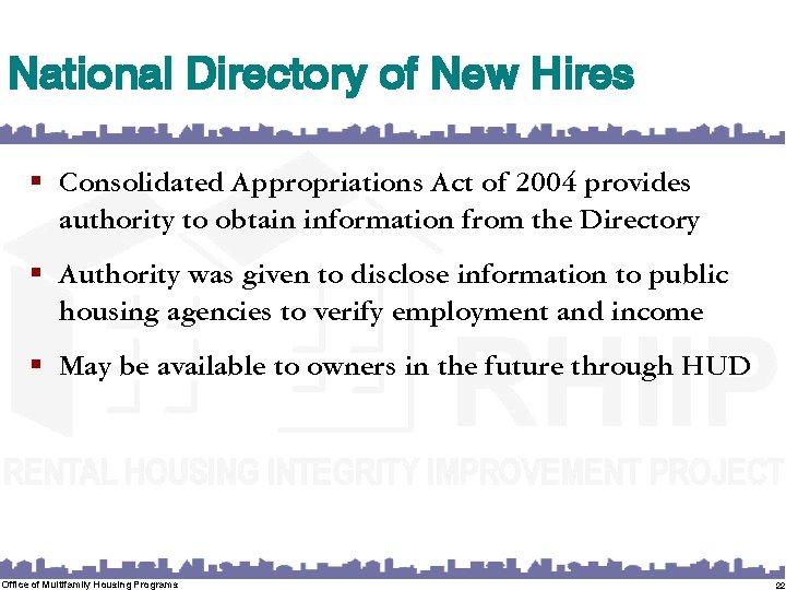 National Directory of New Hires § Consolidated Appropriations Act of 2004 provides authority to