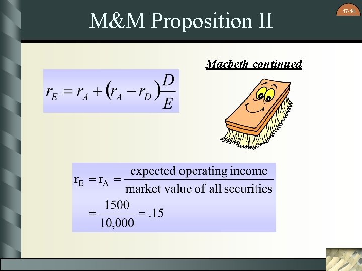 M&M Proposition II Macbeth continued 17 -14 